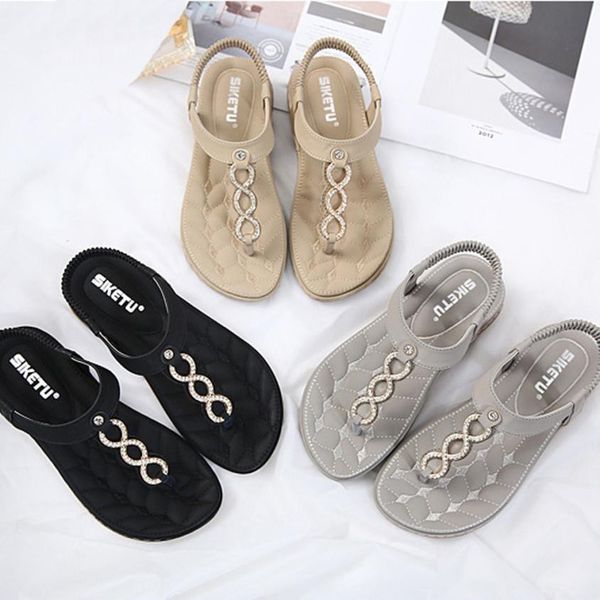 

fashion women flat sandals outdoor shoes sandales femme 2018 nouveau, Black