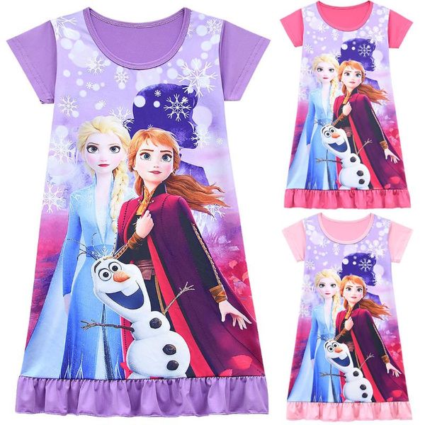 

2020 summer snow queen pattern костюм девушки одежда мультфильм платье дети рождество платье партия принцесса одежда vestidos, Red;yellow