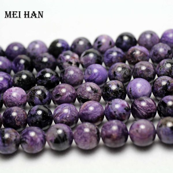 

meihan10mm natural russian charoite (40beads/set/54g) smooth round loose beads charm gem stone for jewelry diy