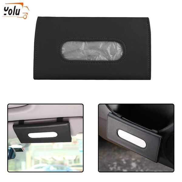 

yolu car sun visor hanging leather tissue boxes tissue box auto clip holder paper napkin accessories