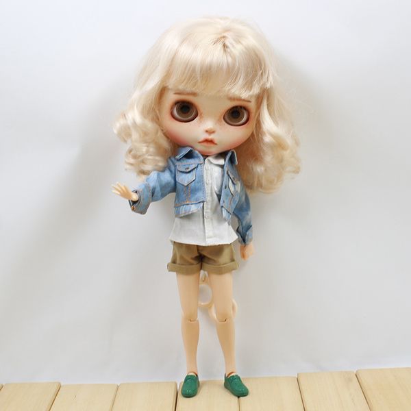 

dbs clothes for icy blyth doll licca body bjd 1/6 cool suit handsome clothes shorts white shirt jeans girl gift t200428
