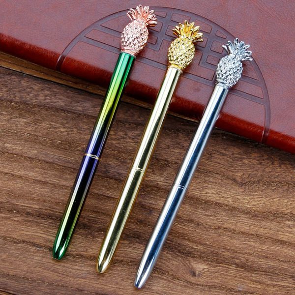 

creative pineapple head metal ballpoint pens fashion business office school wrinting wedding pens chrismas gifts ing, Blue;orange