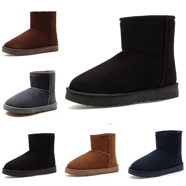 

2019 ale mens ankle snow boots classic triple black winter warm boots yellow blue gery borrow men women fashion flat shoes size35-45, White;red