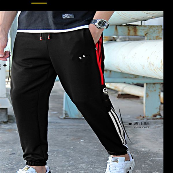 

mens designer joggers casual trousers hip-hop pants ,fashion brand sweatpants stripes panalled pencil jogger pants plus k45, Black
