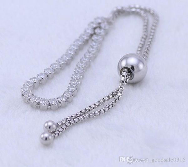 

новое высокое качество способа pandora s925 серебряный браслет белый браслет выдвижная для коктейлей и пары подарков, Black