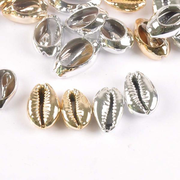 

10pcs покрыло natural shell золота и серебро для ручных ракушек домашнего украшения tr0297