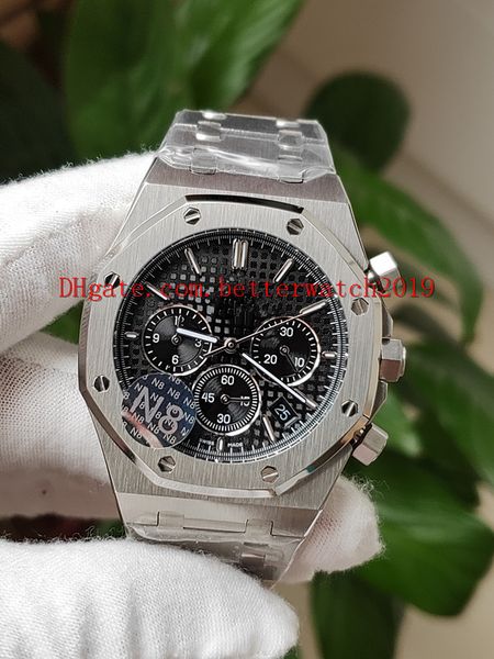 

selling luxury wristwatch n8 factory 26320st.oo.1220st.01 41mm black dial steel vk quartz chronograph working mens watch watch, Slivery;brown