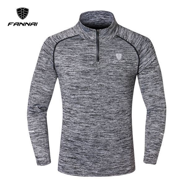 

fannai new brand men windproof long sleeve outdoor sport sportswear quick dry t-shirt men running mountaineer clothing shirt, Black;blue