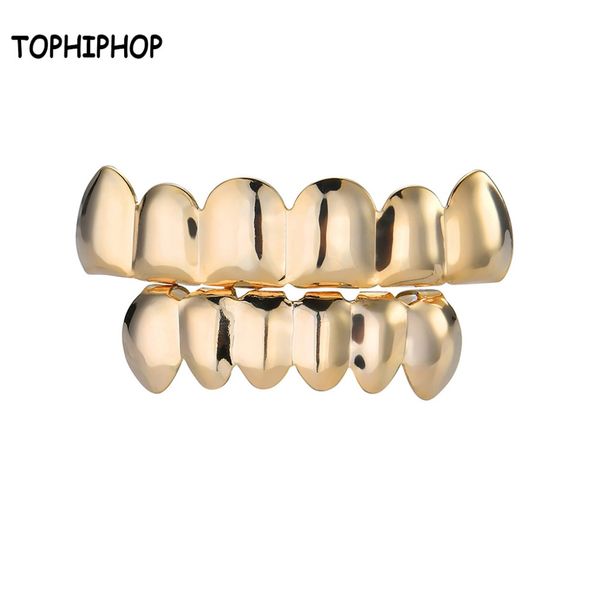 

хип-хоп золото grillz гладкая поверхность плоские зубы золотые зубы хип-хоп аксессуары грили grillz, Slivery;golden