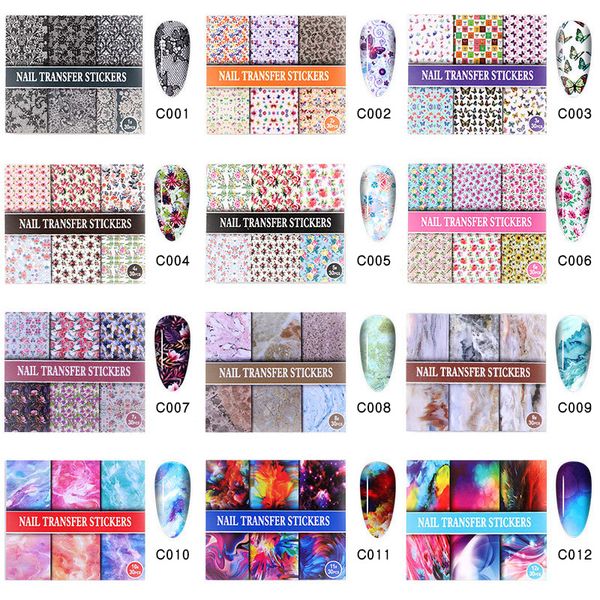 

встречайте через 30 шт звездное небо наклейки для ногтей бабочка кружева цветочные акварельные цветы наклейка для ногтей набор дизайн гель м, Black