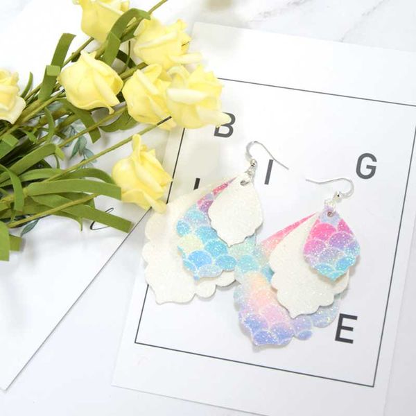 

smvauon new diy cute pu leather earrings fashion earrings for women fashion jewelry accessories gifts drop shipping drop earring, Silver