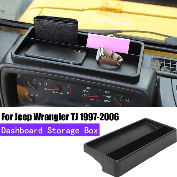 

abs car front center dashboard storage box black for jeep wrangler tj 1997-2006 factory outlet auto interior accessories