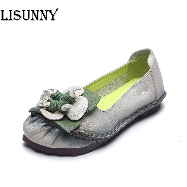 

2020 shoes women casual ladies flat new loafers women shoes genuine leather casual national wind flower, Black