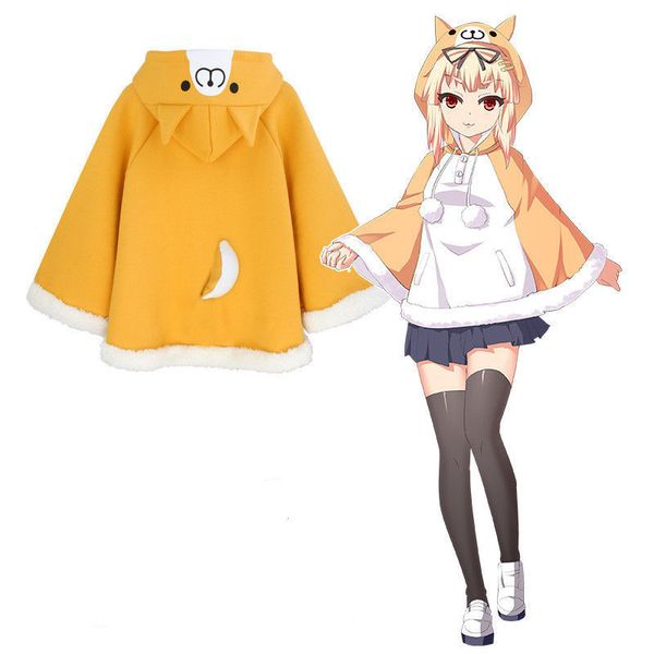 

cute shiba inu animal kawaii warm cotton cloak coat girls, Black
