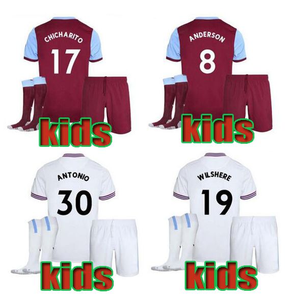 

19 20 Kids Kit soccer jerseys United 2019 home away WILSHERE Anderson Chicharito LANZINI ARNAUTOVIC Diop CHILD football shirts