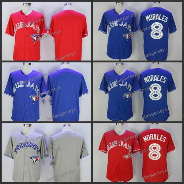 

mens baseball jerseys 8 kendrys morales blank home away road embroidered blue white red gray camo stitched baseball jersey, Blue;black