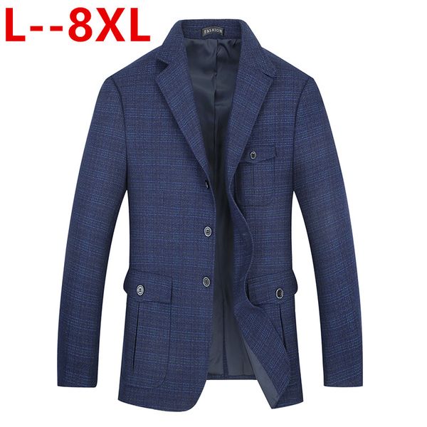 

plus 10xl 8xl 6xl mens korean slim fit arrival cotton blazer suit jacket blue plus size male blazers mens coat wedding, White;black