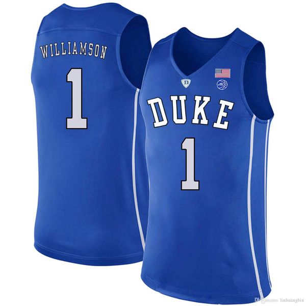 

zion williamson blue men's duke blue devils rj barrett tre jones wendell carter stitched college basketball jersey, Black