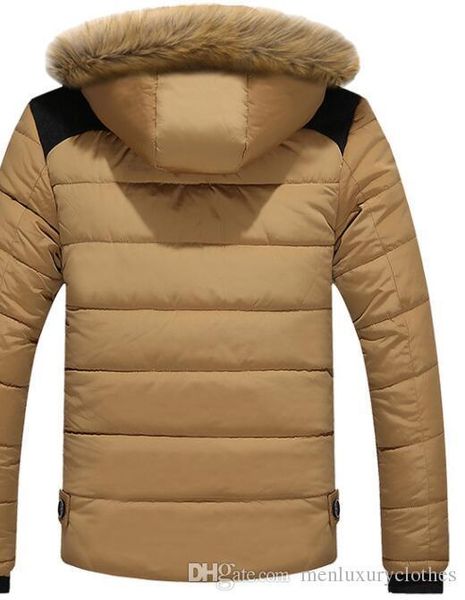 

winter мужчины с капюшоном дизайнер пуховики меха дизайн руно теплый толстые пальто одежда, Black