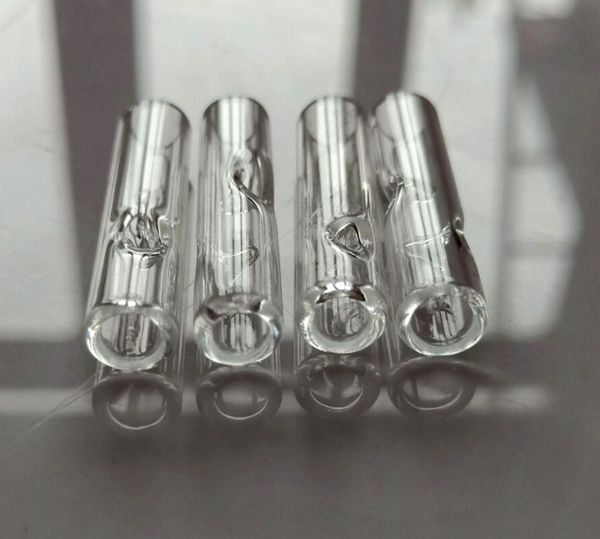 Mini-Glas-Zigarettenfilterspitzen mit runder Öffnung für trockenen Kräutertabak, rohe Zigarettenpapiere mit Zigarettenspitze, dicke Pyrex-Glas-Rauchpfeifen