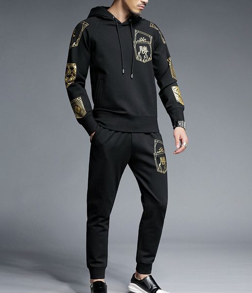 

2019 male clothing tracksuit summer causal suits men sweatshirt 100% cotton, Gray