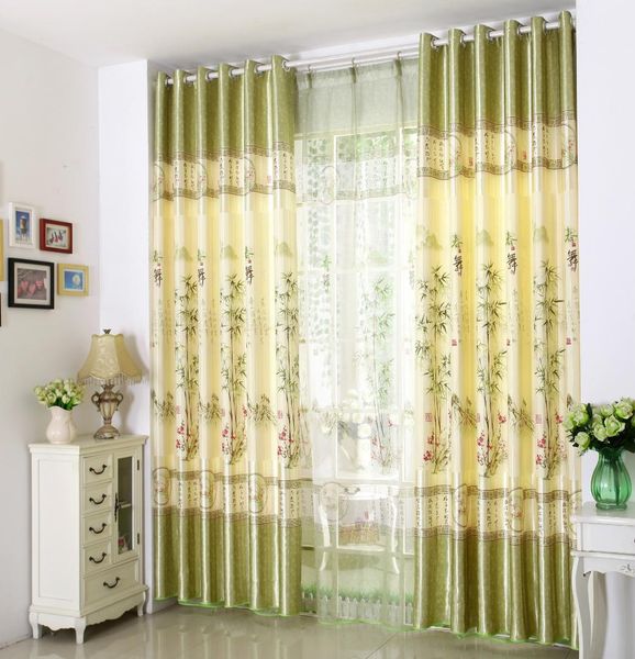 

classic traditional curtains for living dining room bedroom printing chinese pastoral shading plant curtains for home decoration