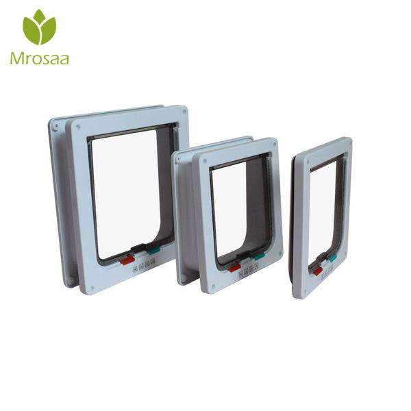 

mrosaa 4 way pet cat doors intellgent control abs animal small cat dog gate door pet supplies safe flap door kitten