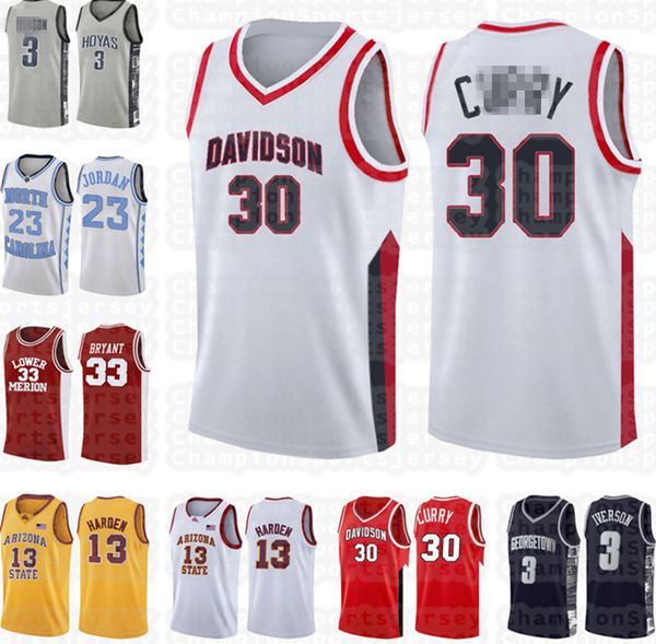 

ncaa stephen 30 curry 33 bryant jersey lebron 23 james high school 23 michael james 13 harden university jersey size s, Black