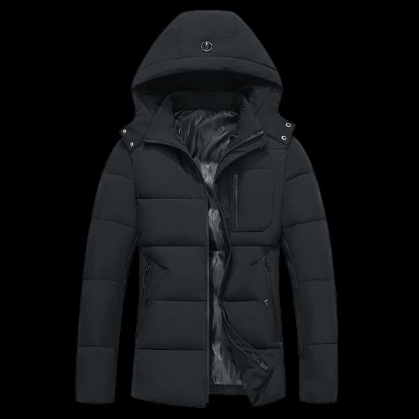 

2019 winter new men's hooded long cotton clothing leisure men's fashion large size comfortable warm cotton clothing, Tan;black