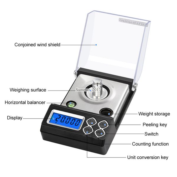 

2019 new digital scale 20g 30g 50g 0.001g precision portable electronic jewelry scales gold germ medicinal balance counting 0.001