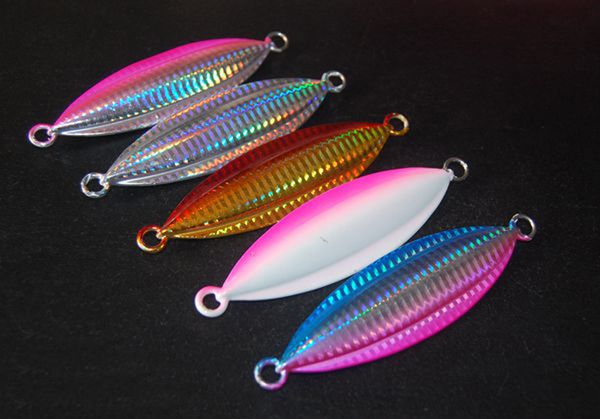 5PCS Deep sea Jigging Glow zebra Fishing Slow Jig Jigbait Spoon baits 40-200g