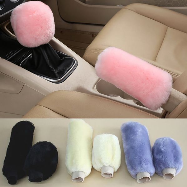 

2pcs / set universal car plush handbrake gearshift cover winter warm handbrake cover car interior supplies