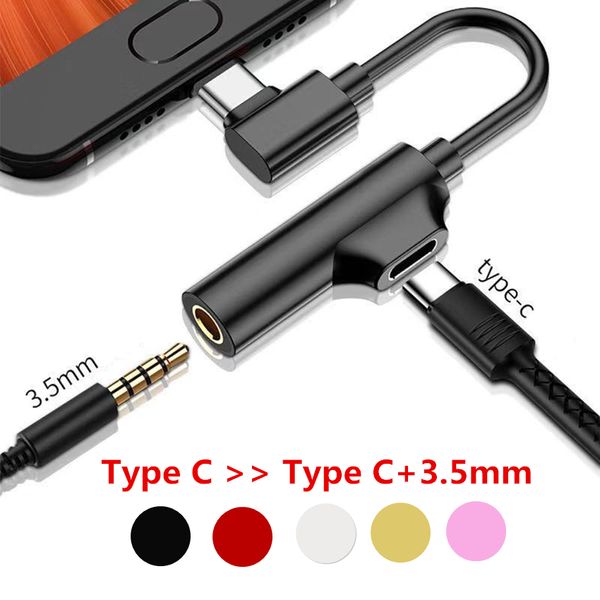 Tipo C Para Jack 3.5 Tipo C cabo Adaptador de Áudio para Huawei Samsung Carregamento Ouvir USB Tipo-C 3.5mm AUX Fone de Ouvido Conversor para Xiaomi