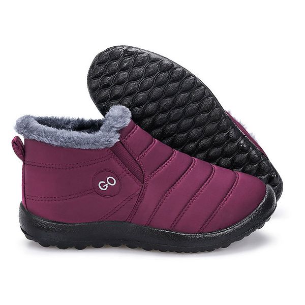 

зима 2019 мода плюшевые внутри теплый снег сапоги сплошной цвет резинка женская обувь дамы плюс размер mx200324, Black