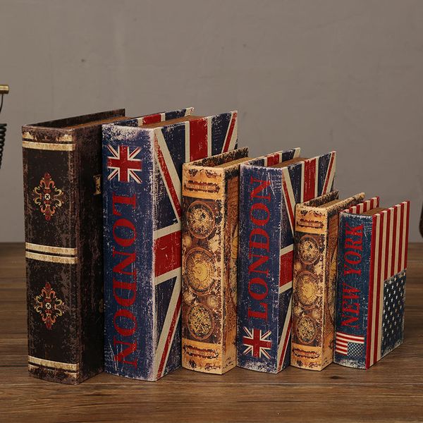 

vintage wood fake books decoration creative wood modern art figurine ornament home decoration accessories deskornament