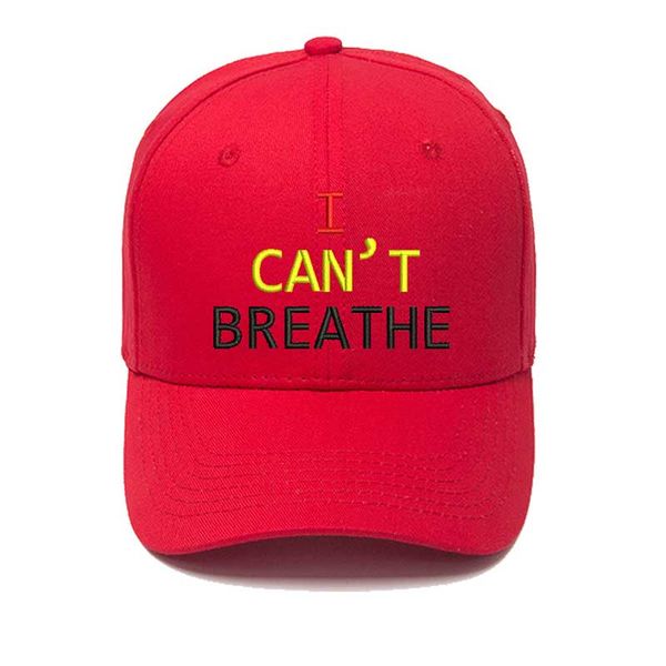 

7 colors i can't breathe baseball cap embroidery hat for men women outdoors cycling baseball cap hat breathable mz0202, Black;white