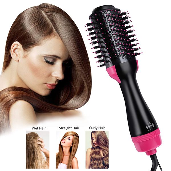 

4 in 1 one step electric hair dryer styler ionic curler straightener comb make all hair styles negative ion nourish smooth hair