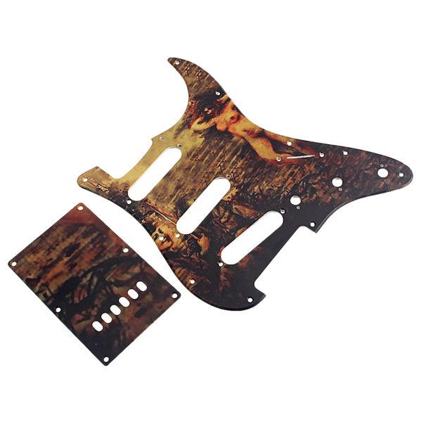 

guitar pickguard scratch plate for st sss 11 holes spring cover back plate