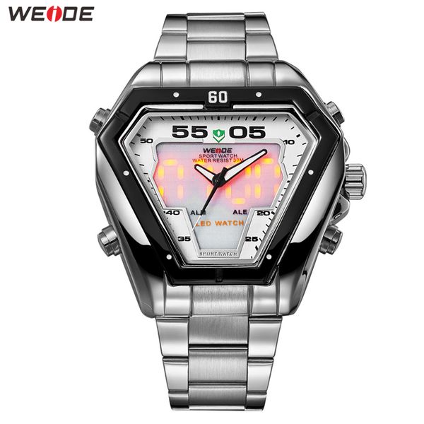 

weide watch men relogio analog movement bussiness quartz waterproof wrist relogio masculino men's watches, Slivery;brown
