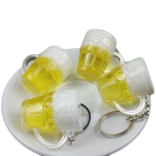 

perfect popular magic usable charm style beer mug shape key chain grateful, Silver