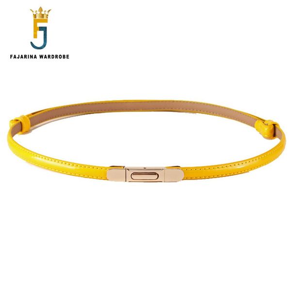 

fajarina fashion simple decorative thin belt candy styles cowhide leather belts for women colours optional casual belt ldfj026, Black;brown