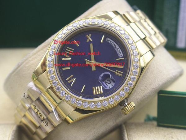 

luxury wristwatches 41mm 228239 blue dial diamond classic series asia 2813 movement automatic mechanical mens watch watches, Slivery;brown