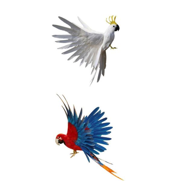 

2pcs realistic parrot bird lifelike parrot for home garden yard window