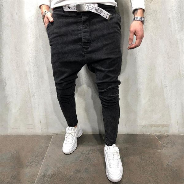 

black slim spring autumn mens pencil pants casual homme trousers designer mens jeans, Blue