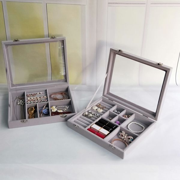 

medium acrylic panel flannel decoration stud earring watch ring box jewelry earrings storage box drawer organizer
