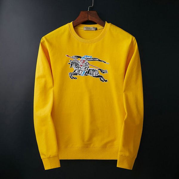 

burberri luxury designer mens hoodie tide brand sweatshirt fashion exquisite print pattern white black yellow pullover