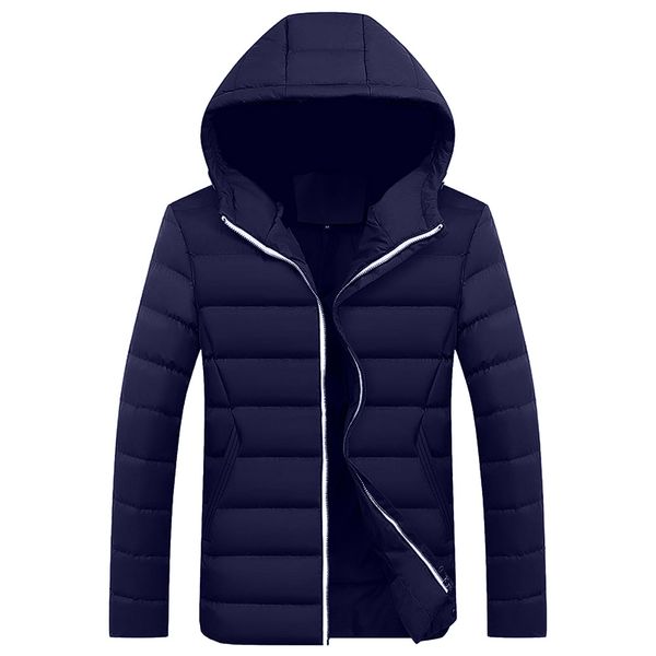 

feitong men's hooded winter warm jacket fashion winter zipper pure color thickened hoodie cotton outwear coat, Tan;black