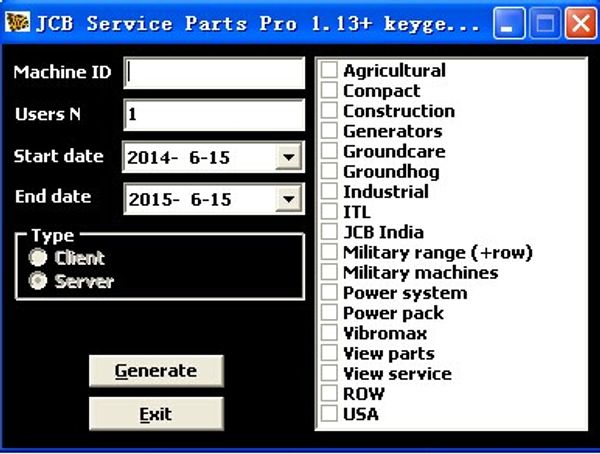 

jcb spp 1.13~1.17 1.18 keygen for jcb service parts pro 1.13 to 2.0