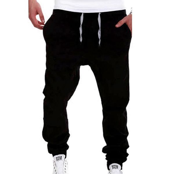 

men trousers sweatpants slacks jogger sportwear baggy pants, Black;blue