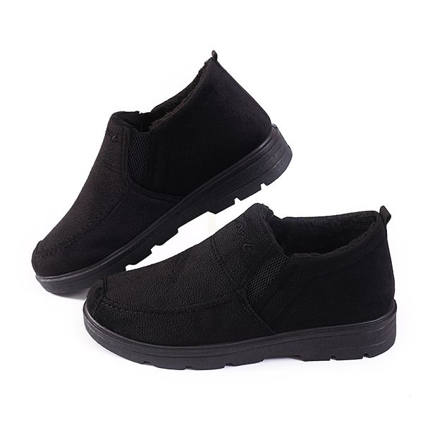 

designer-hion plush anti-slip bottom waterproof high to help comfortable casual men's boots, Black